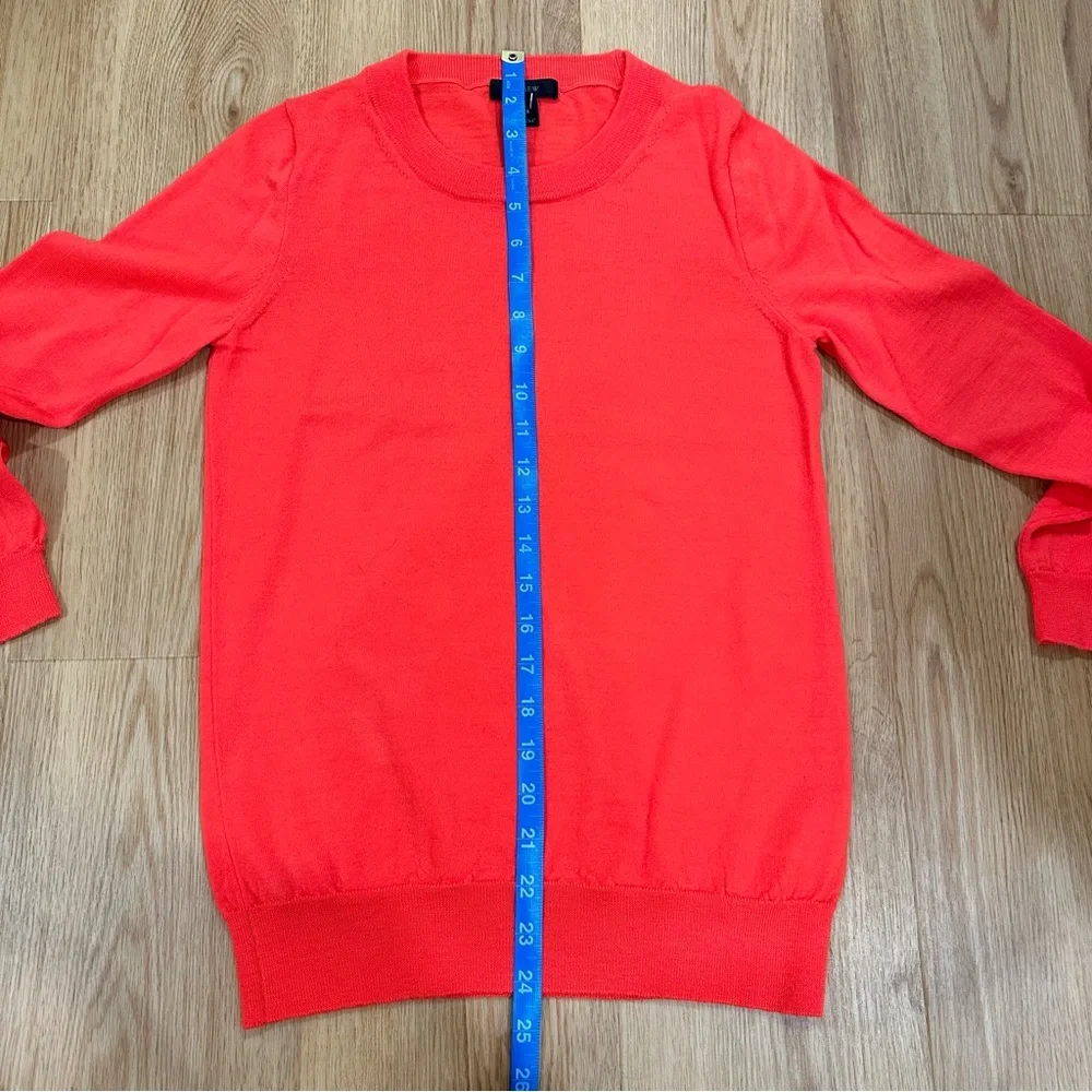 J. Crew Women’s Bright Orange 100% Merino Wool Crew Neck Sweater Size Small